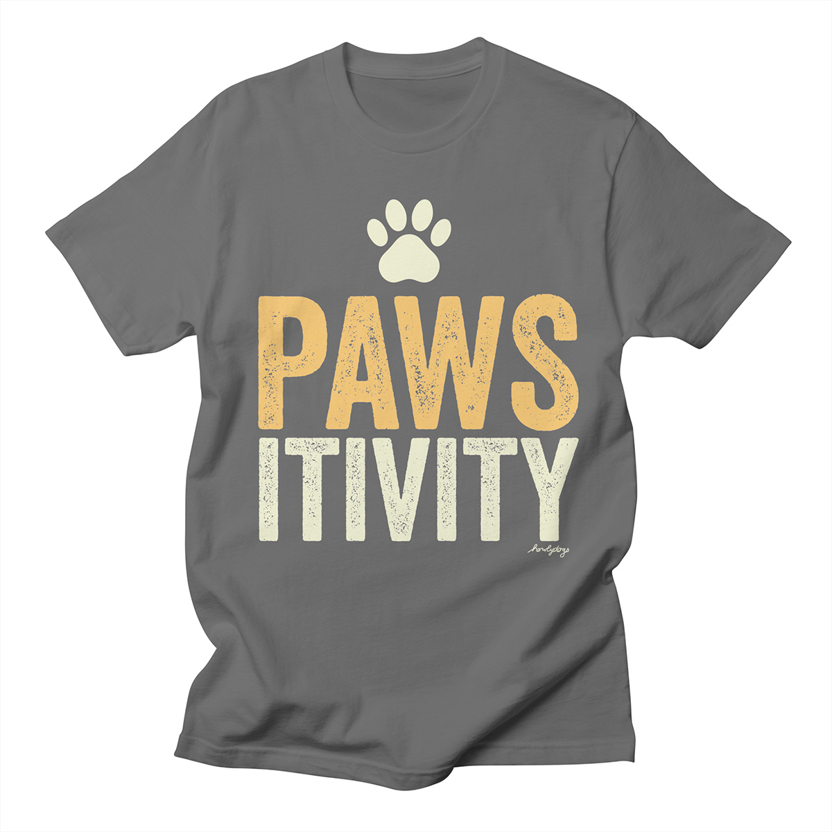 Unique graphic tee – Pawsitivity by Howly Dogs